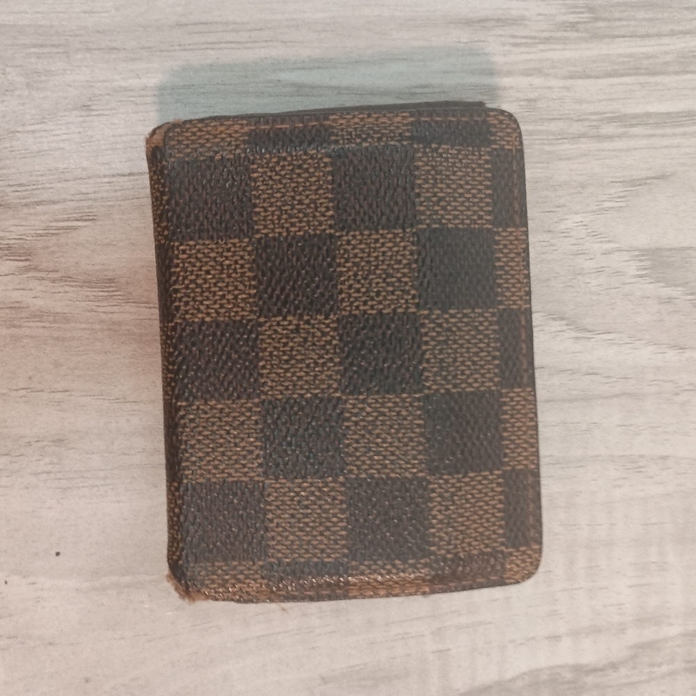 LOUIS VUITTON Coin Case Ludlow Damier Ebene Brown PVC Mens - Picture 3 of 12